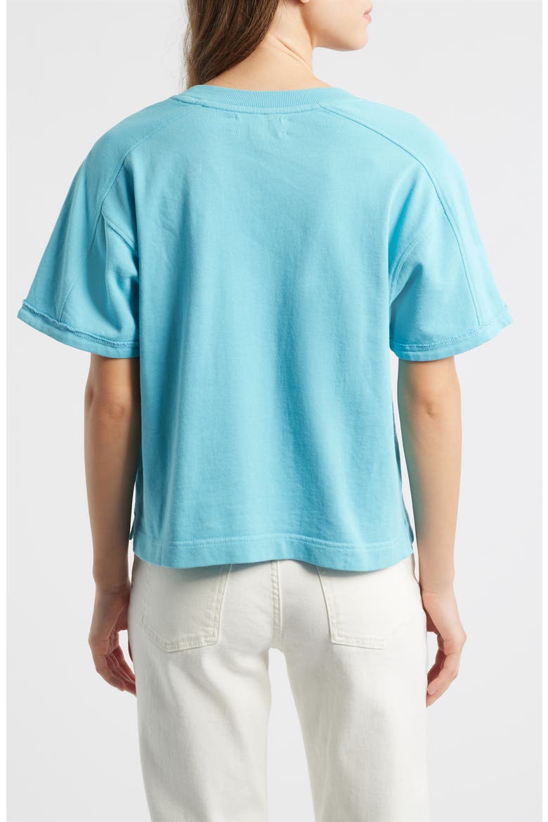 Crop Cotton Graphic T-Shirt, Alternate, color, BLUE GROTTO