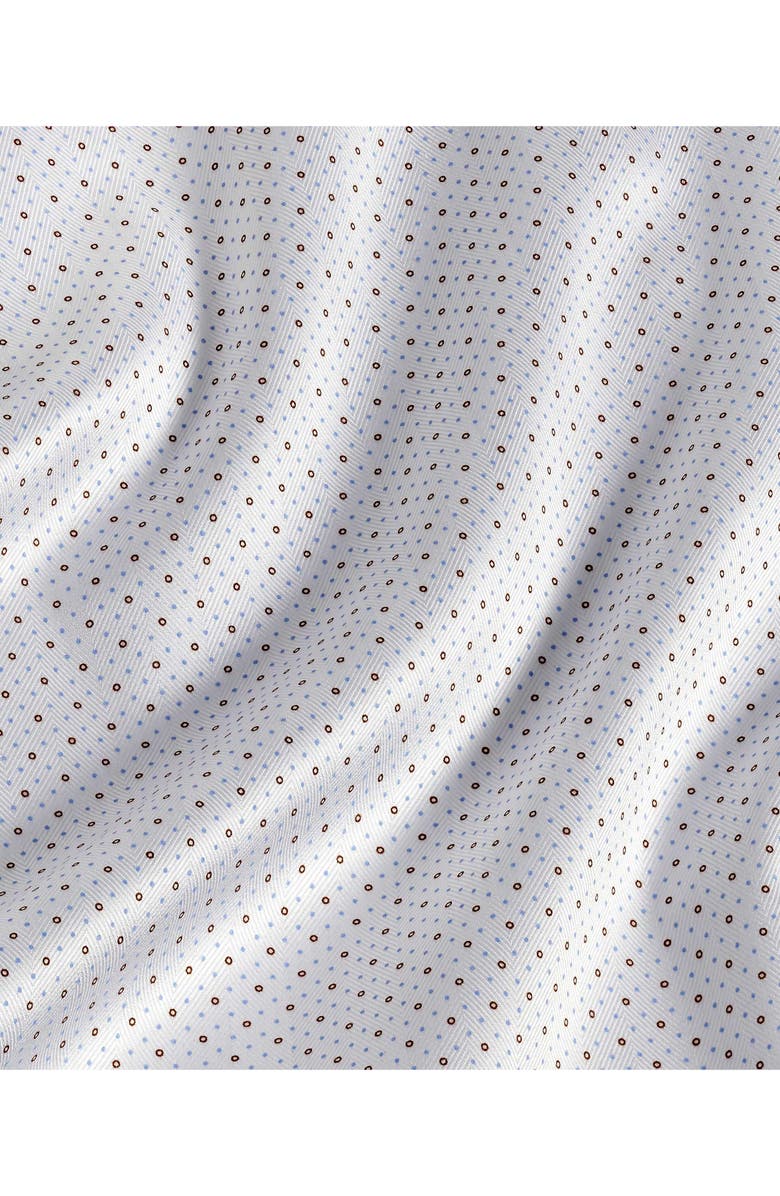 David Donahue Trim Fit Cotton Dress Shirt, Alternate, color, White/ Chocolate