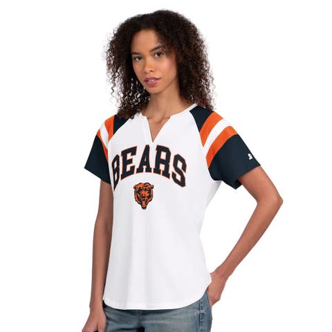 Women's Starter  White Chicago Bears Game On Raglan Notch Neck T-Shirt