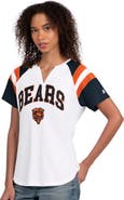 STARTER Women's Starter White Chicago Bears Game On Raglan Notch Neck T-Shirt