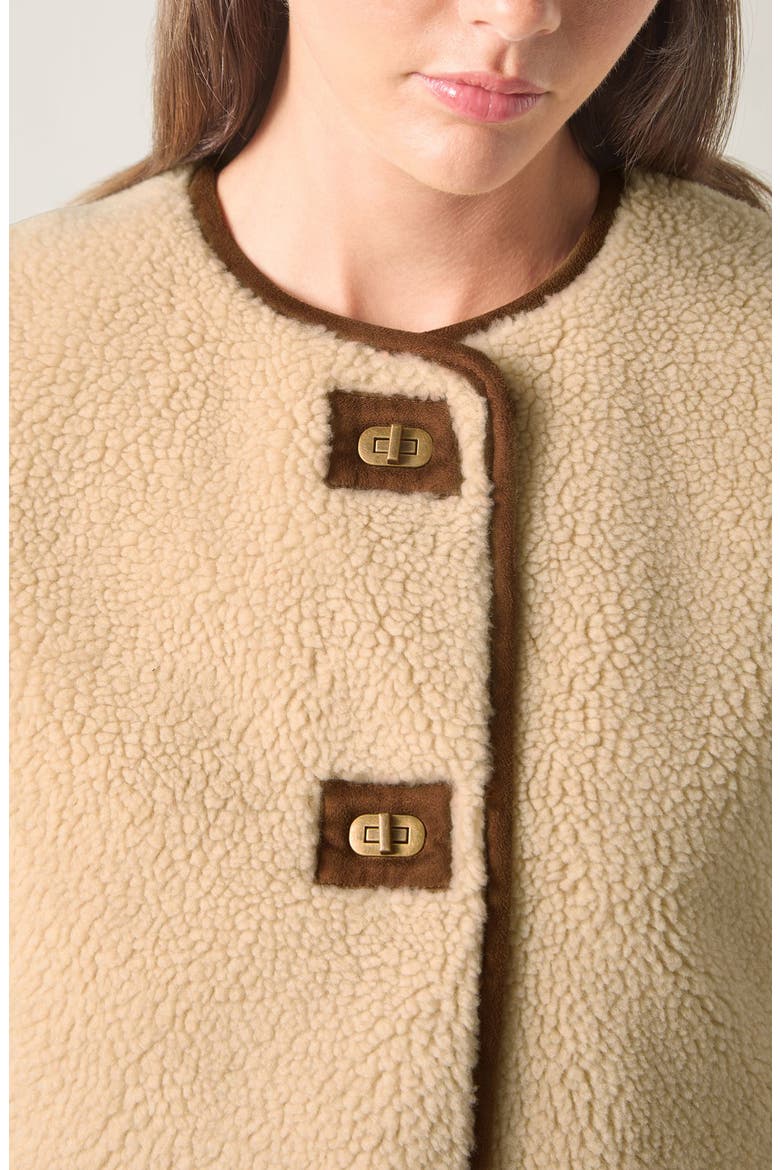 Faux Fur Jacket, Alternate, color, BROWN
