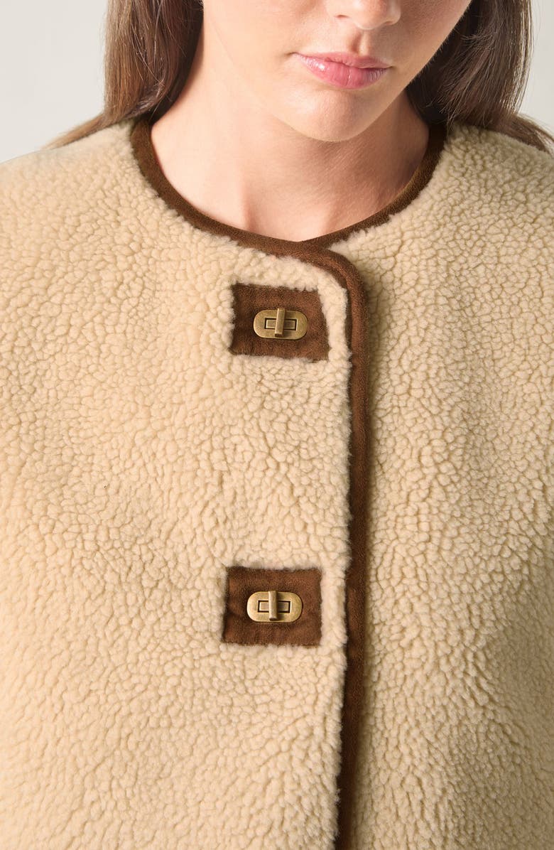 LK Bennett Faux Fur Jacket, Alternate, color, Brown