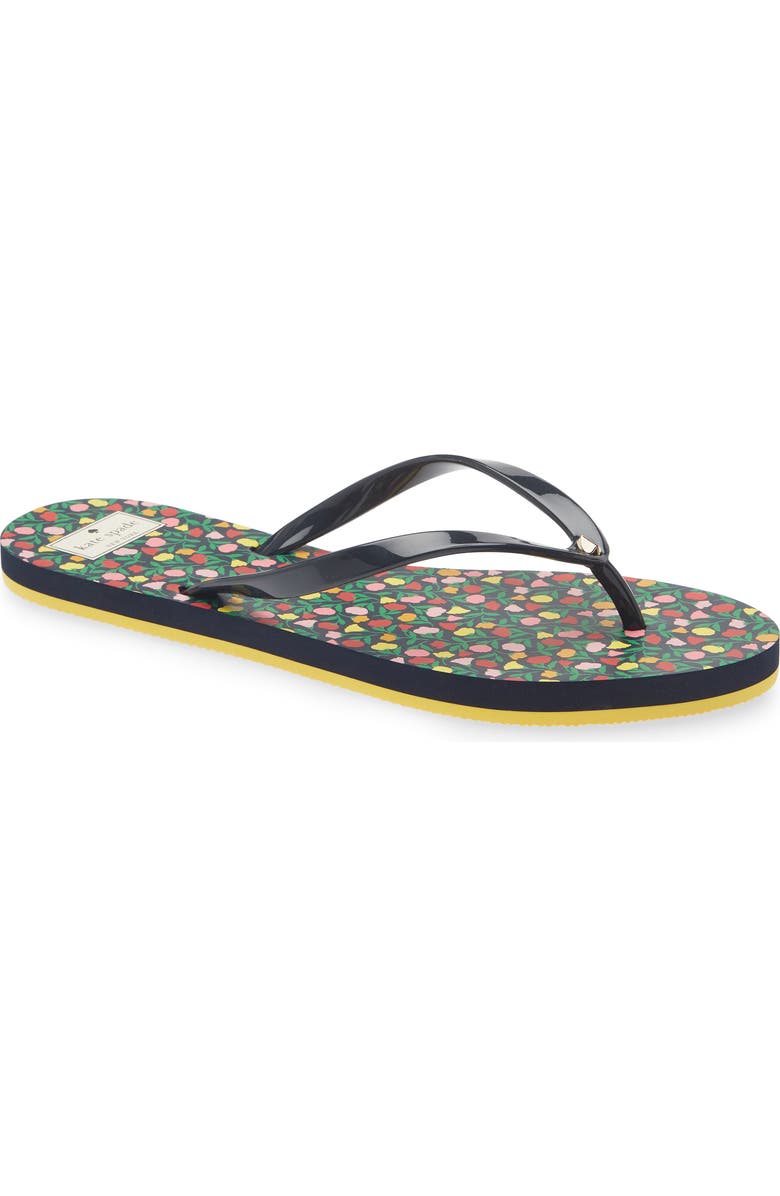 Kate Spade New York feldon flip flop sandal, Main, color, Ditsy Blossom/ Parisian Navy