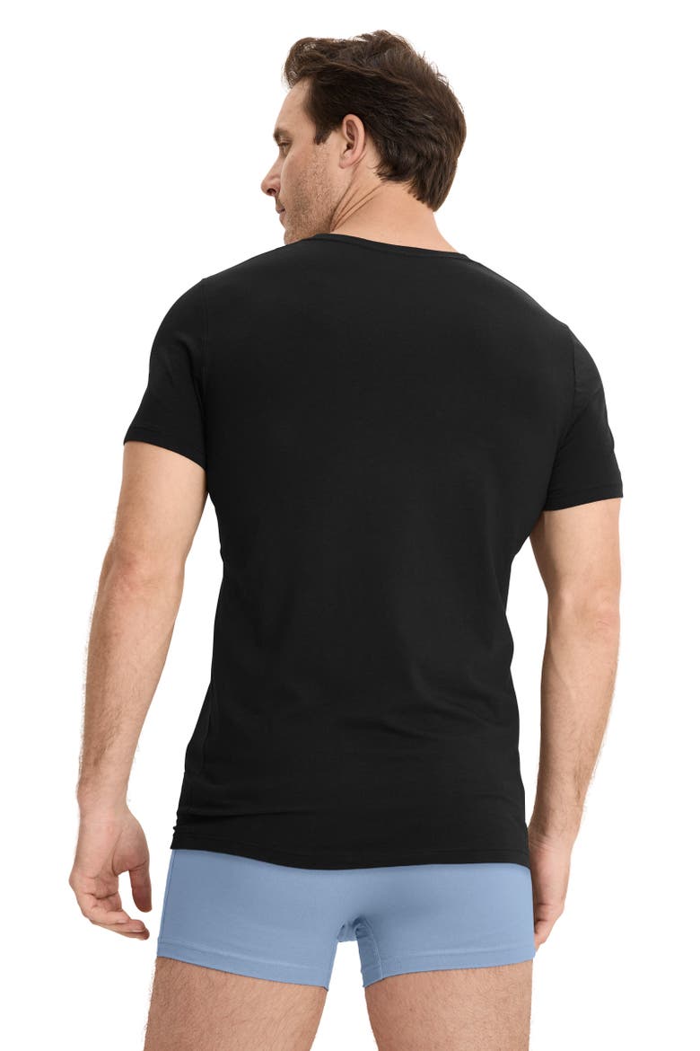 Mens Cool Cotton Stretch V-Neck Undershirt, Alternate, color, Black