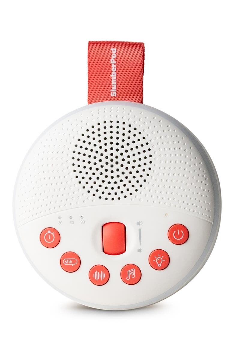 SlumberCalm Portable Sound & White Noise Machine, Main, color, WHITE/RED