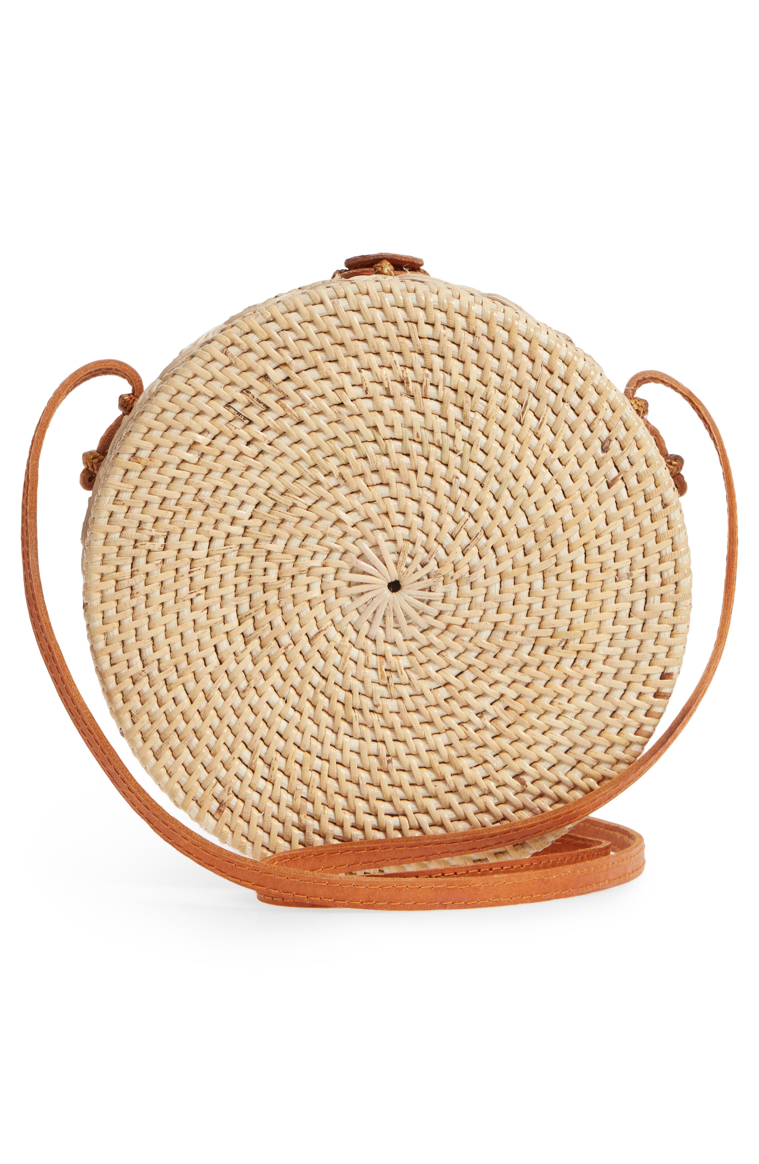 Street Level Woven Rattan Circle Crossbody Bag, Alternate, color, 