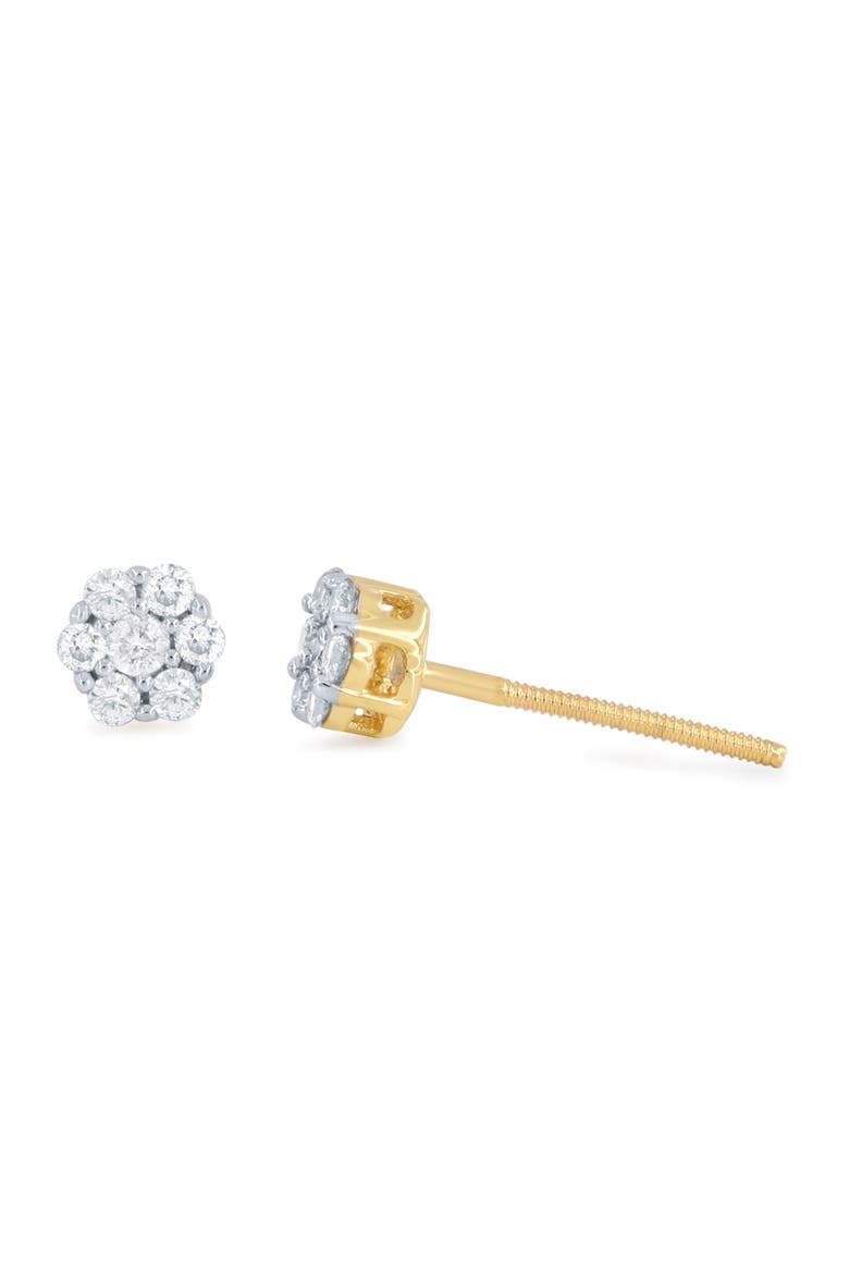 Meadow 0.15 Ct TW Lab Grown Diamond Cluster Studs 14K Gold Earrings, Main, color, 14K Yellow Gold