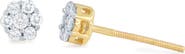 LuvMyJewelry Meadow 0.15 Ct TW Lab Grown Diamond Cluster Studs 14K Gold Earrings
