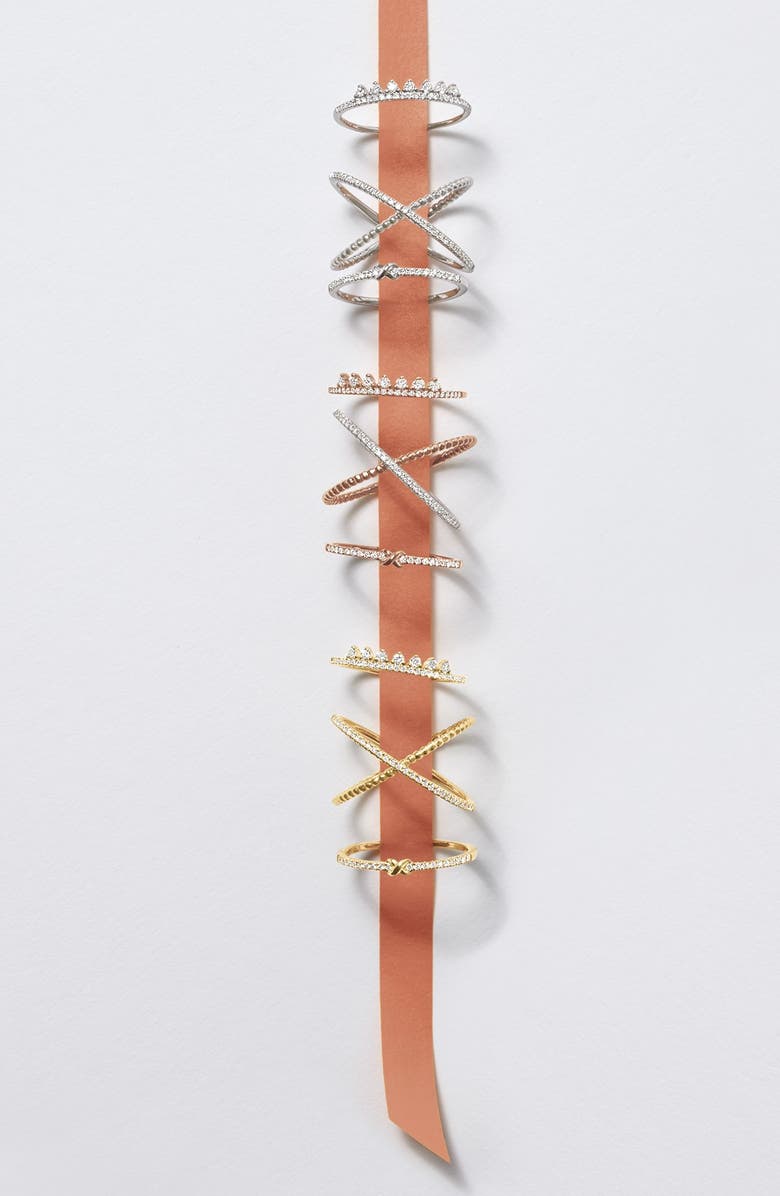 Bony Levy 'Princess Crown' Stackable Diamond Ring, Alternate, color, 