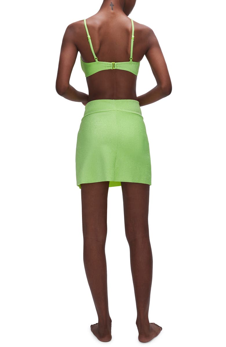 Good American Sparkle Twist Cover-Up Sarong, Alternate, color, Electric Lime002