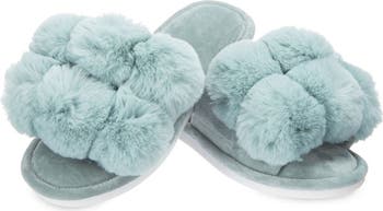 MeMoi Luxe Faux Fur Pom Memory Foam Slipper | Nordstrom