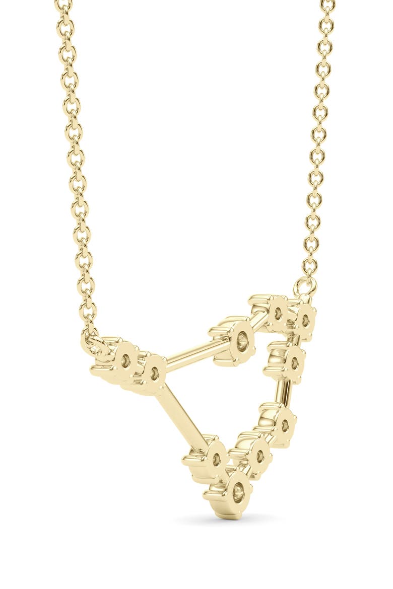 Capricorn Constellation Lab Created Diamond Necklace, Alternate, color, 18K YELLOW GOLD