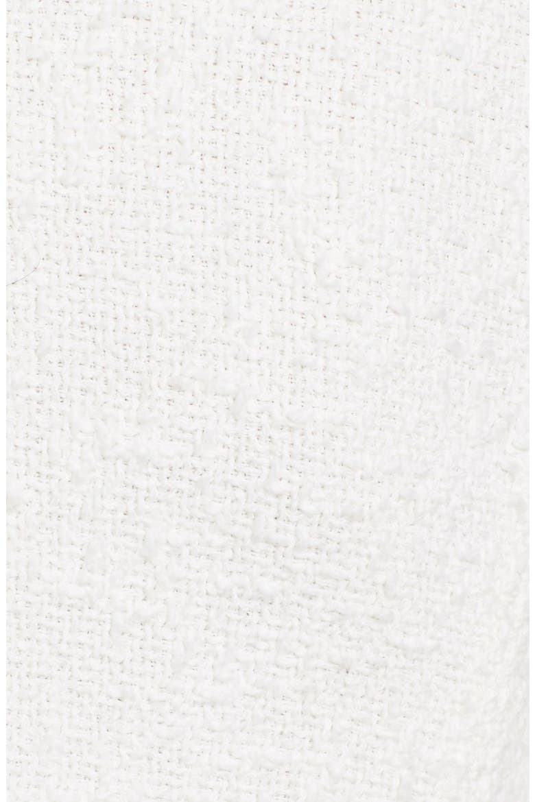 Snap Front Crop Cotton Tweed Jacket, Alternate, color, WHITE