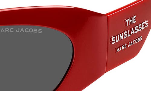 Shop Marc Jacobs 62mm Rectangular Sunglasses In Red/grey