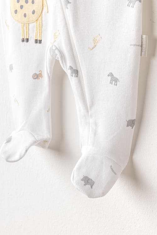 Andy Wawa Romper Little King Giraffe Set In White