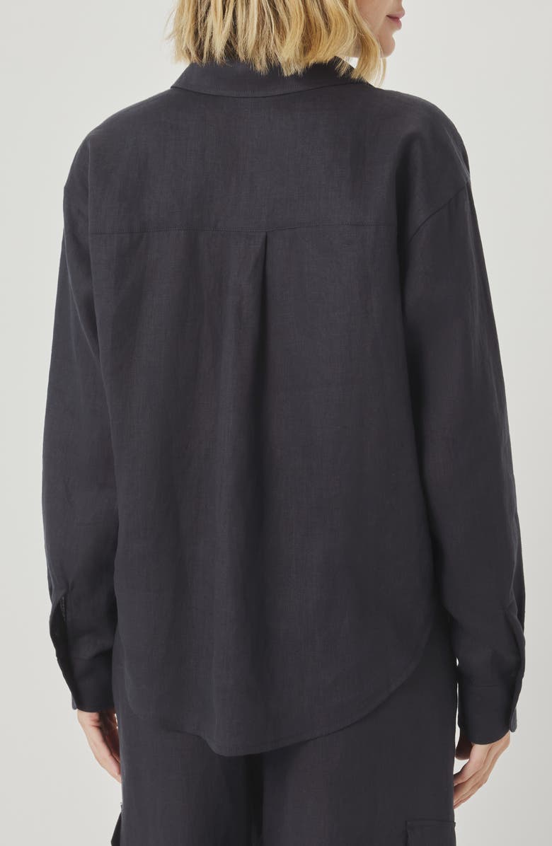 Splendid Stella Linen Button-Up Shirt, Alternate, color, Lead Grey