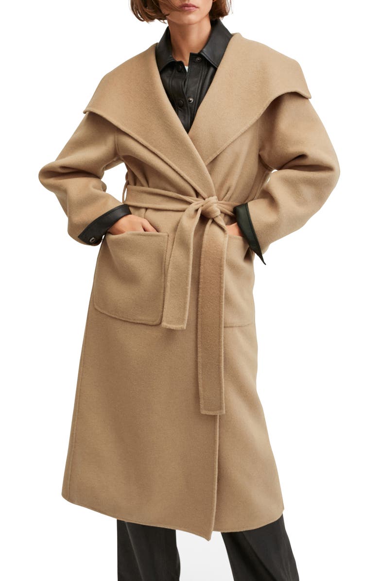 MANGO Oversize Belted Coat, Main, color,