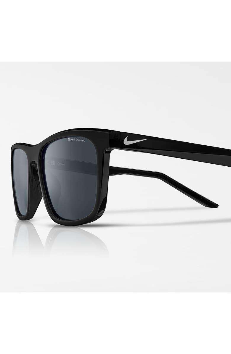 Nike Embar 56mm Polarized Square Sunglasses, Alternate, color, Black / Polar Grey