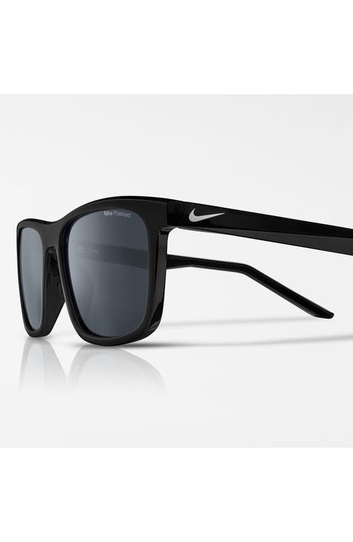 Nike Embar 56mm Polarized Square Sunglasses In Black