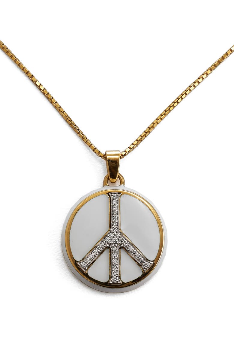 David Webb Motif Peace Pendant Necklace, Main, color, 