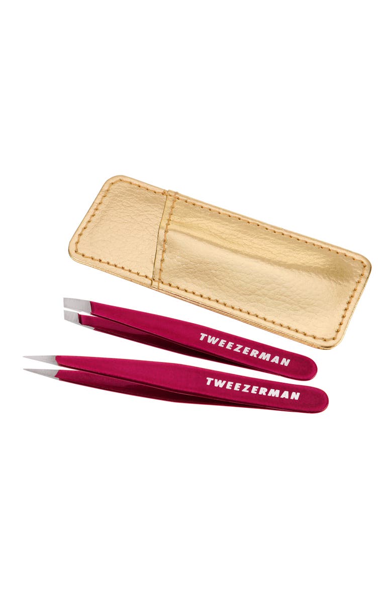 Mini Slant Tweezer & Point Tweezer Set $25 Value, Main, color, CELESTIAL FUSCHIA