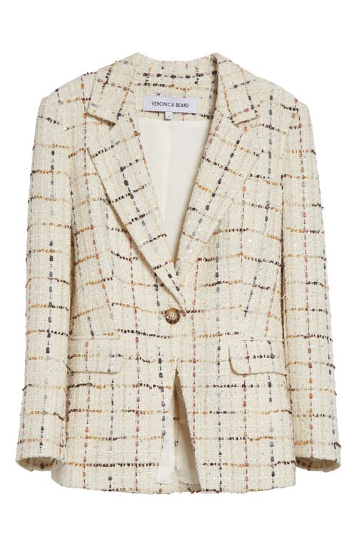 Veronica Beard Healy Check Tweed Dickey Jacket In Multi
