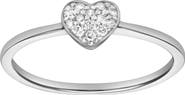 LuvMyJewelry Thea Diamond Pave Heart Ring in 14K Gold - 0.09 ct
