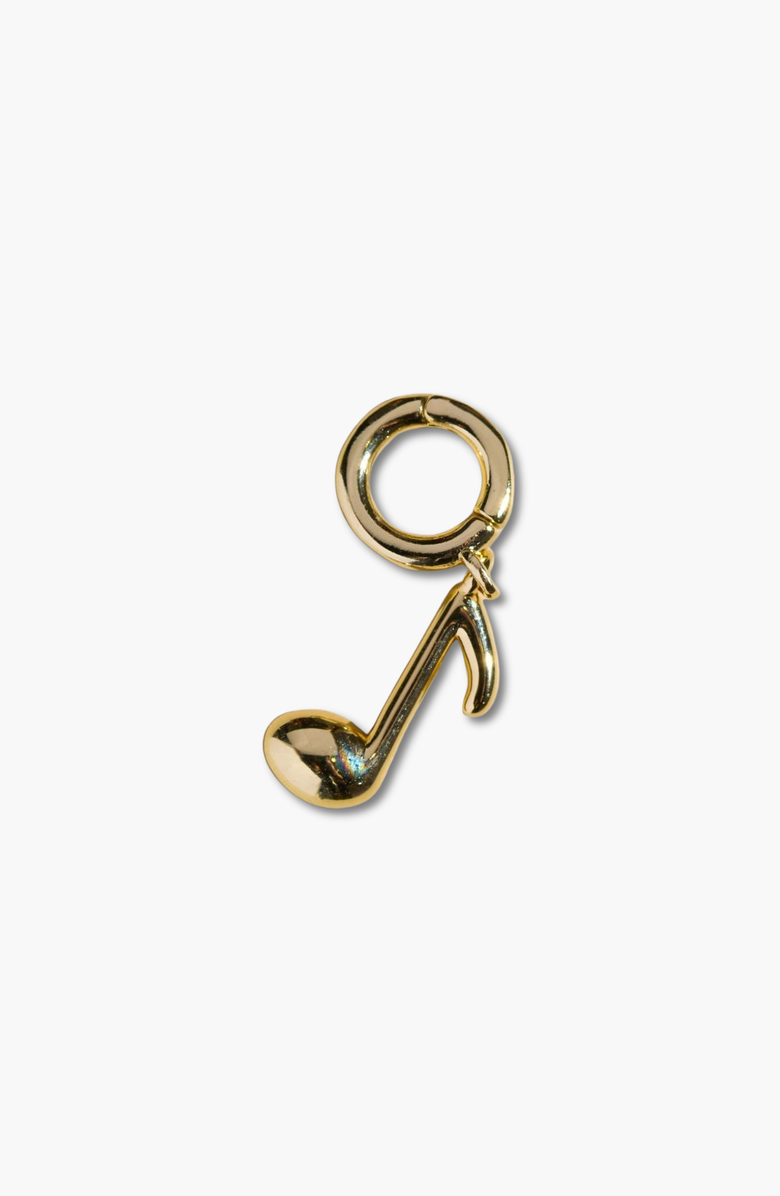 Nickel & Suede Music Note Charm, Main, color, Gold
