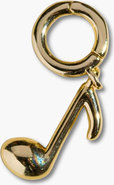 Nickel & Suede Music Note Charm