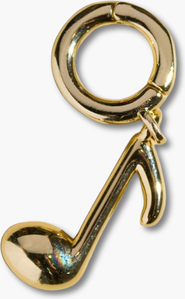 Nickel & Suede Music Note Charm