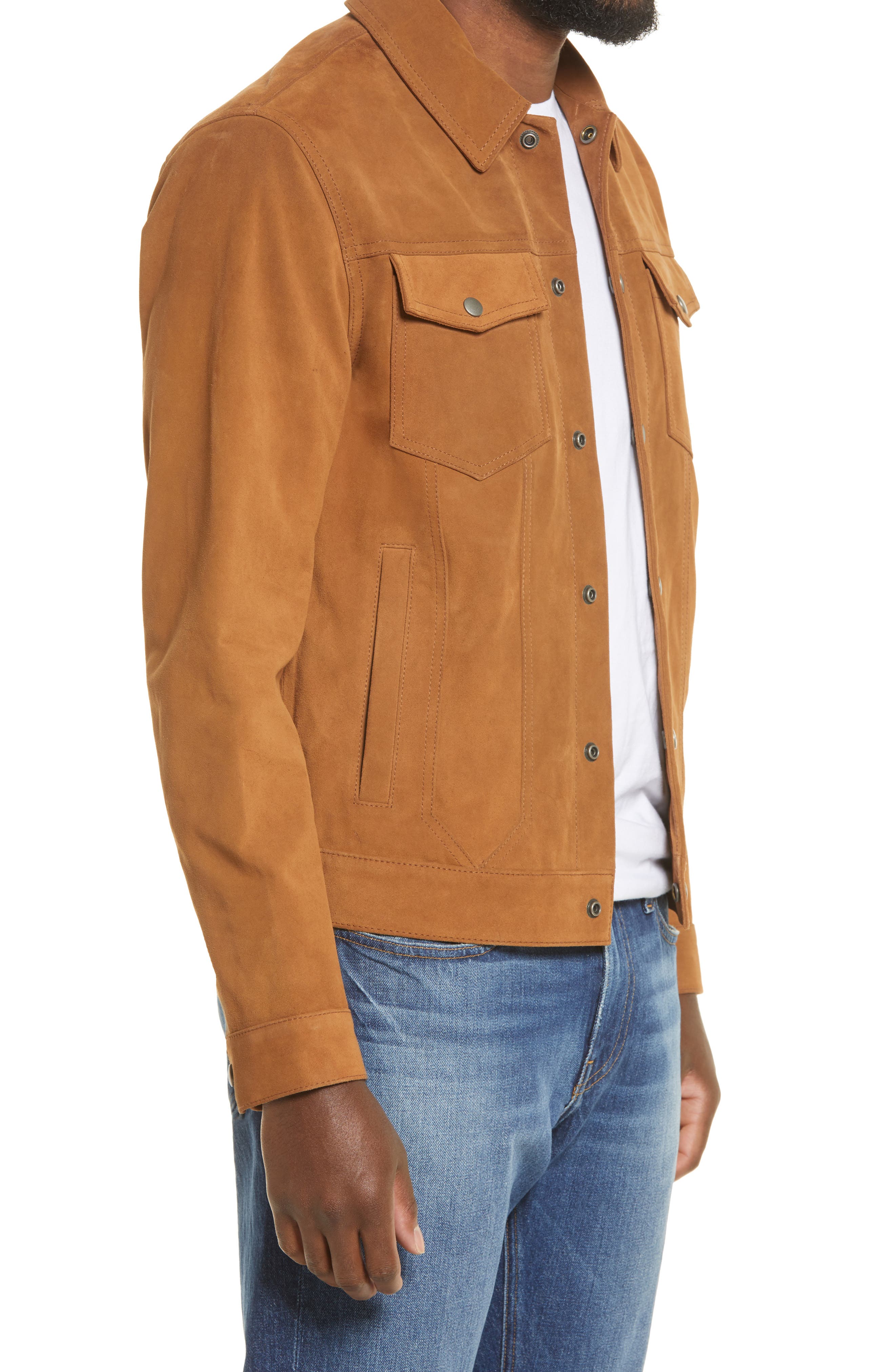 FRAME Suede Trucker Jacket (Men) | Nordstromrack