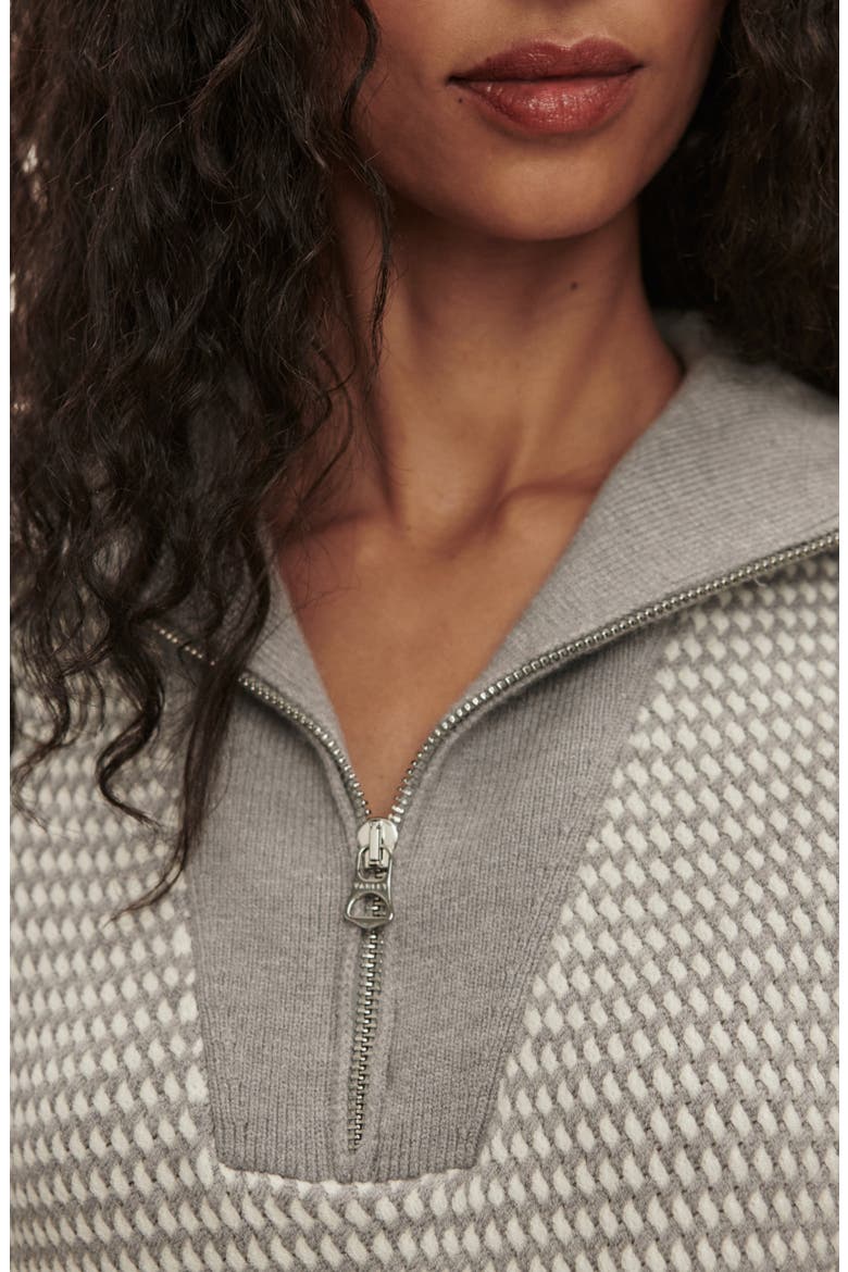 Peterson Half Zip Knit Sweater, Alternate, color, GREY / WHITE