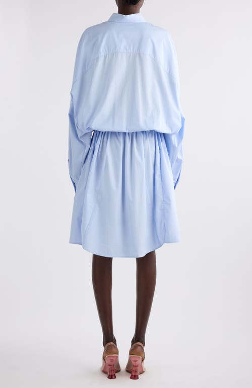 Dries Van Noten Dindi Belted Long-sleeve Shirtdress In Light Blue