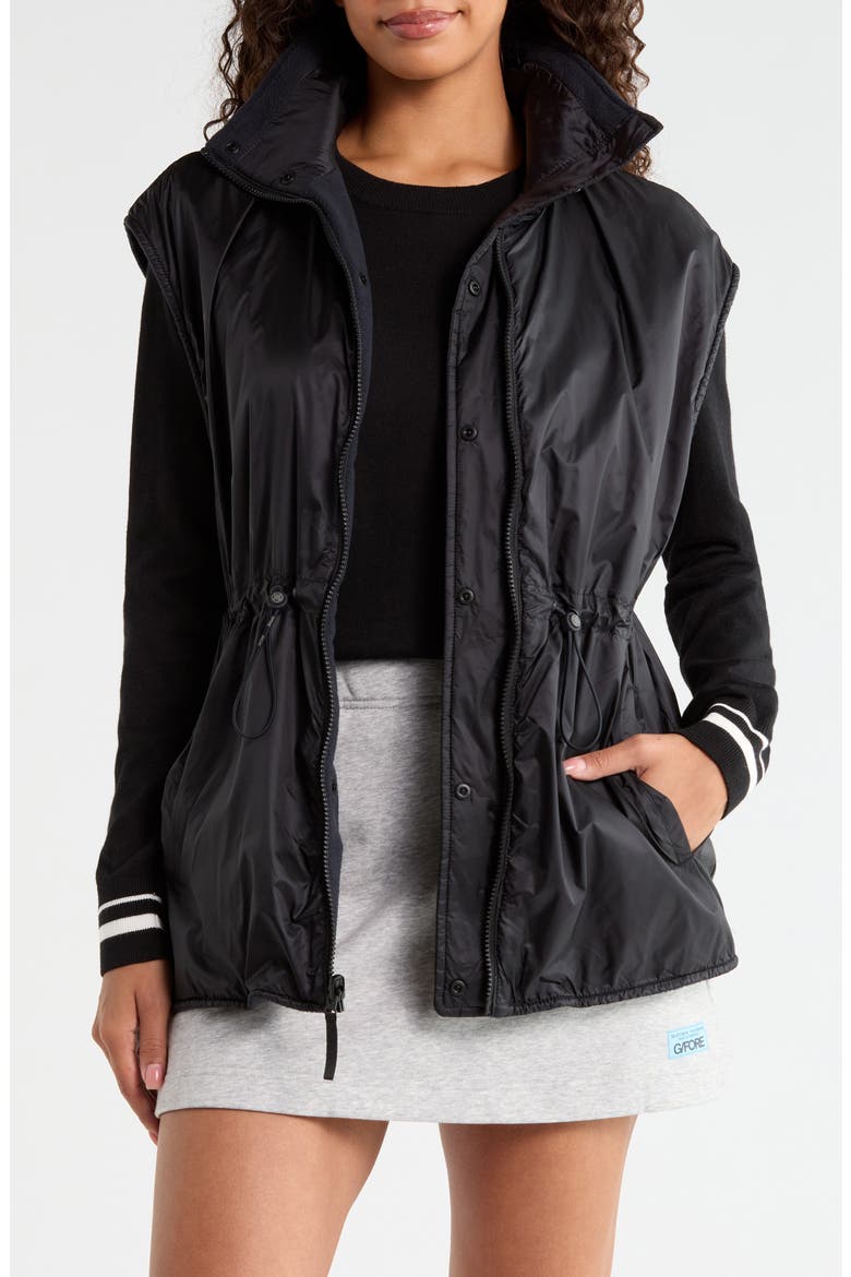 Reversible Fleece & Nylon Vest, Alternate, color, ONYX