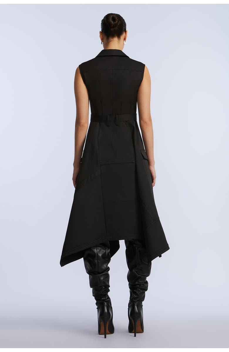 BCBGMAXAZRIA Scarf Hem Taffeta Twill Dress, Alternate, color,