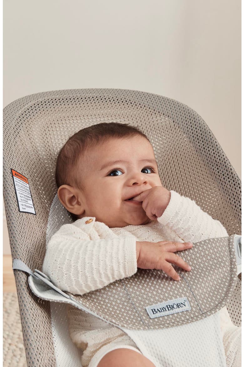 Bouncer Balance Soft Convertible Mesh Baby Bouncer, Alternate, color, GRAY BEIGE/ WHITE