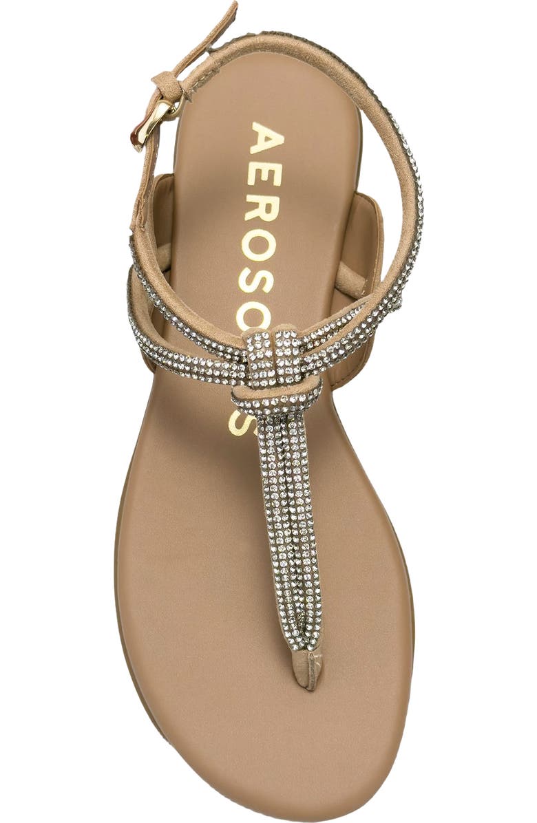 Aerosoles Gioiosa Ankle Strap Sandal, Alternate, color, Beige Bisque Fx Suede/ Crystal