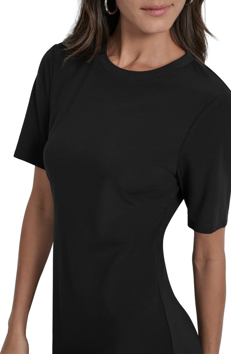 DKNY Mixed Media Maxi Dress, Alternate, color, Black