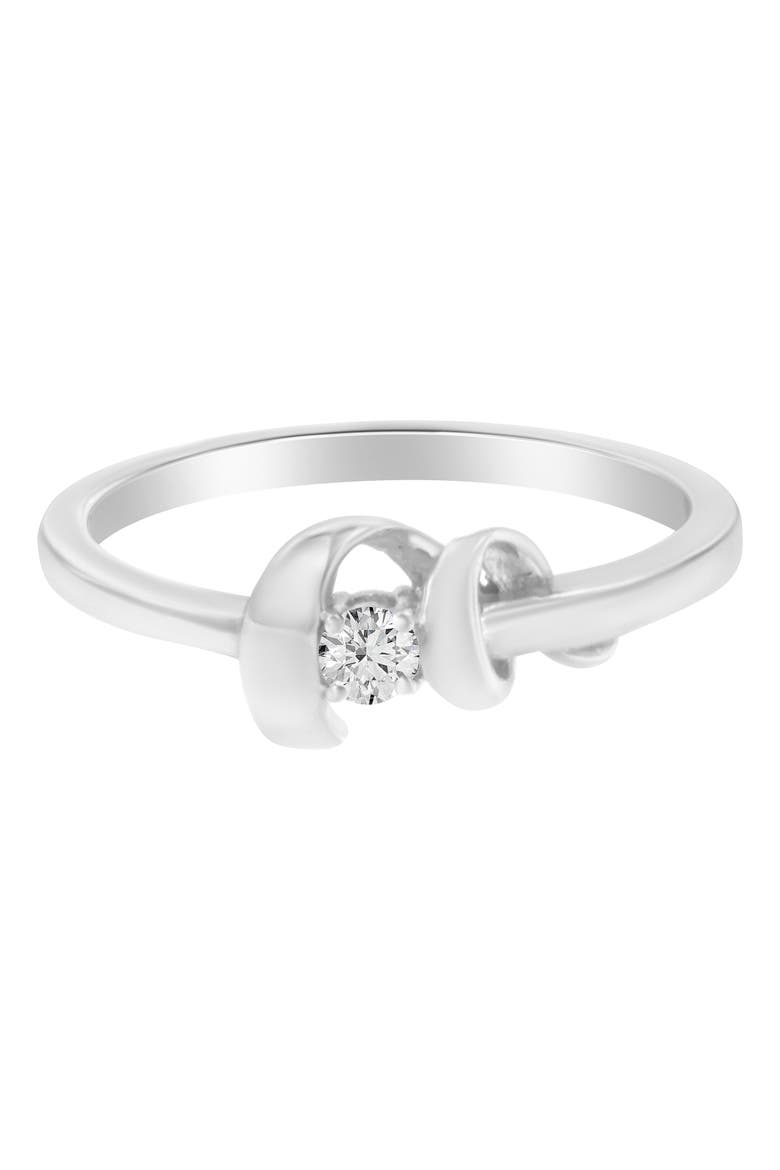 10K White Gold 1/10 Cttw Diamond Spiral Twist Promise Ring, Main, color, White Gold