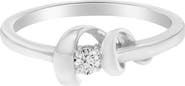 Haus of Brilliance 10K White Gold 1/10 Cttw Diamond Spiral Twist Promise Ring