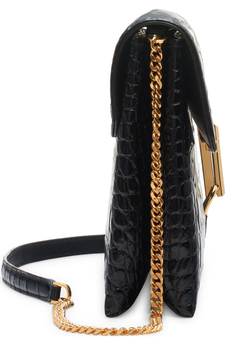 TOM FORD Monarch Medium Croc Embossed Leather Shoulder Bag, Alternate, color,