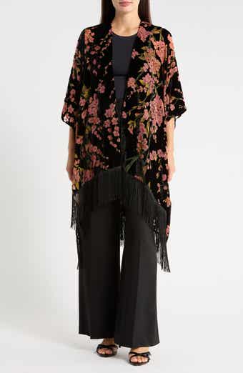 Velvet Burnout Fringed Wrap