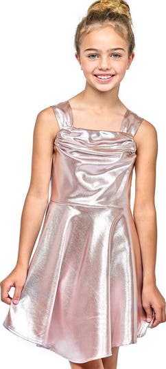 Kids' Metallic Fit & Flare Party Dress
