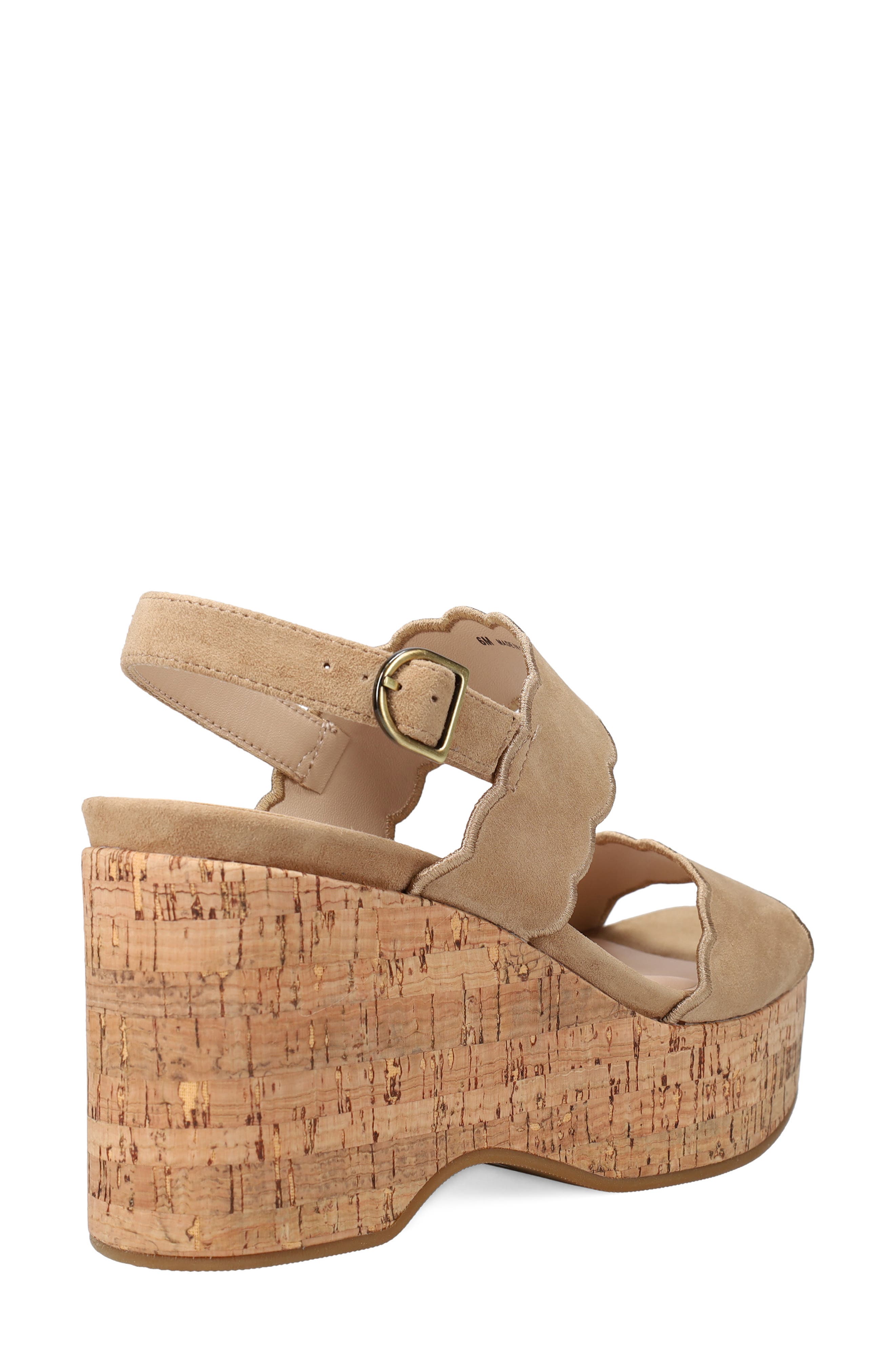 Pelle Moda Cicel Slingback Platform Wedge Sandal, Alternate, color, Fawn