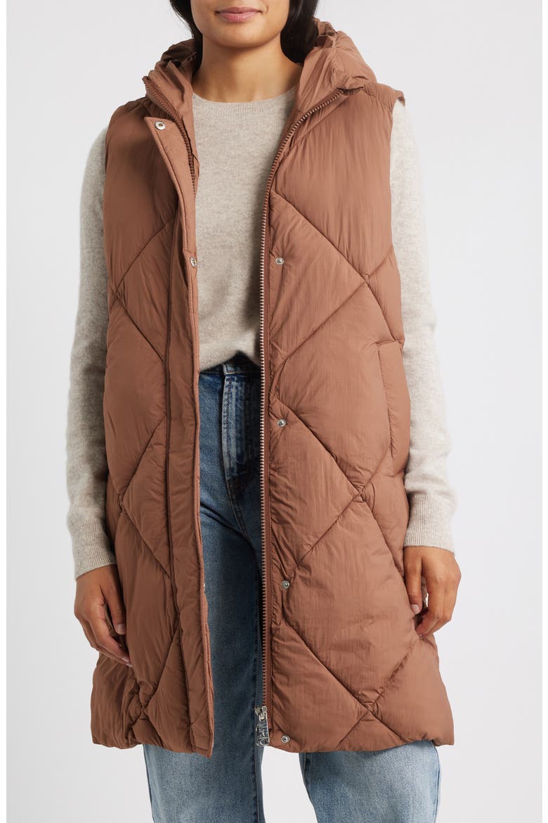 Quilted Hooded Puffer Vest, Alternate, color, MAPLE