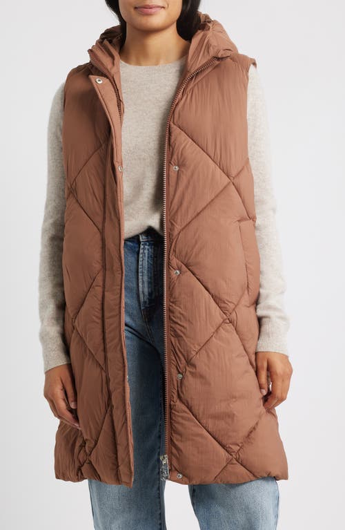 Sam Edelman Quilted Hooded Puffer Vest In Brown