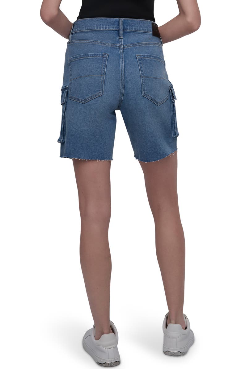 DKNY Jeans High Waist Utility Denim Shorts, Alternate, color,