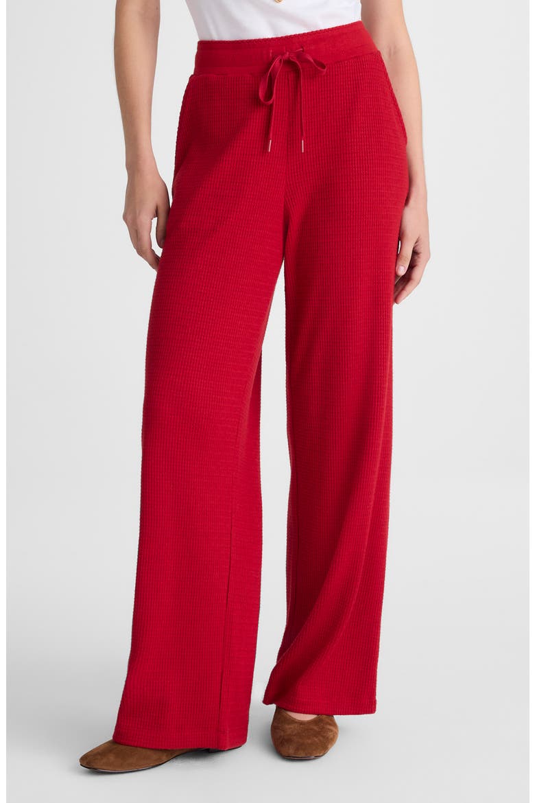 Waffle Wide Leg Pajama Pant, Main, color, CRIMSON