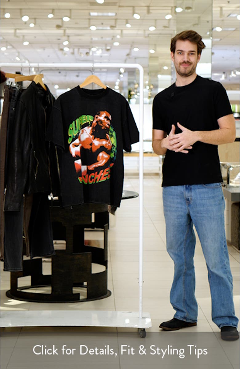 Oversize Super Punches Graphic T-Shirt, sales video thumbnail