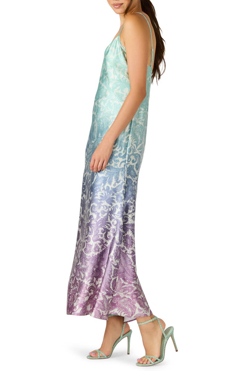 Steve Madden Sharmin Stretch Satin Slipdress, Alternate, color, Sugar Rush Ombre